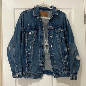 American Eagle Distressed Jean Jacket - small